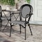 Flash Furniture Lourdes Thonet French Bistro Stacking Chair w/Arms, Black and White PE Rattan and Black Alum Frame SDA-AD642002A-BKWH-BK-GG - alternate 2